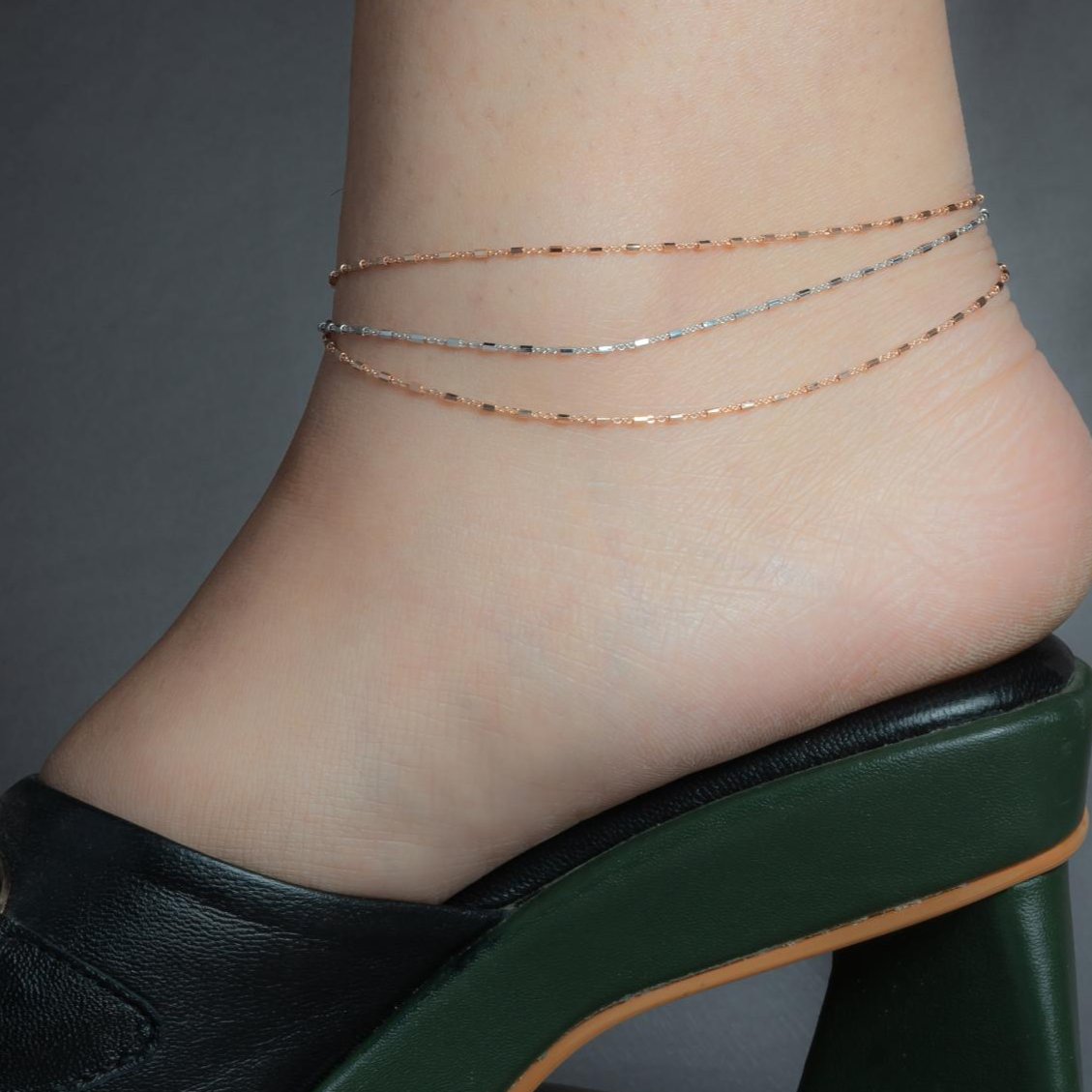 Captivating Classics Silver & Rose Gold Anklet"