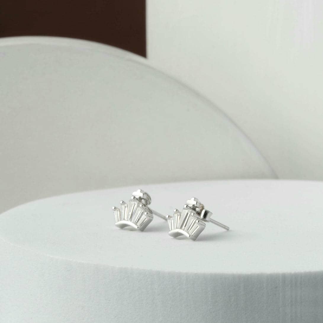 Regal Crown CZ Silver Studs