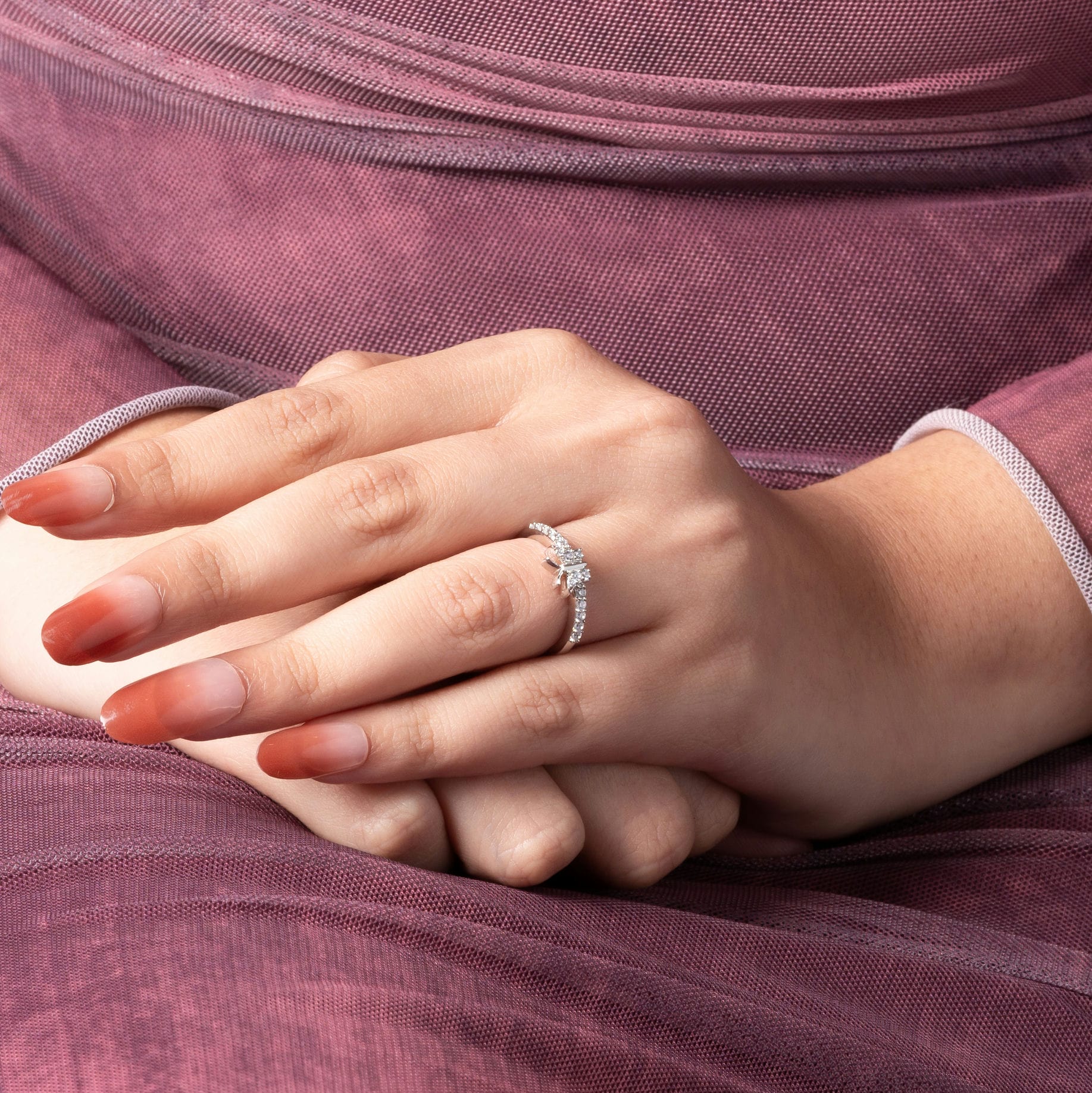 Sparkling Wings Silver Ring