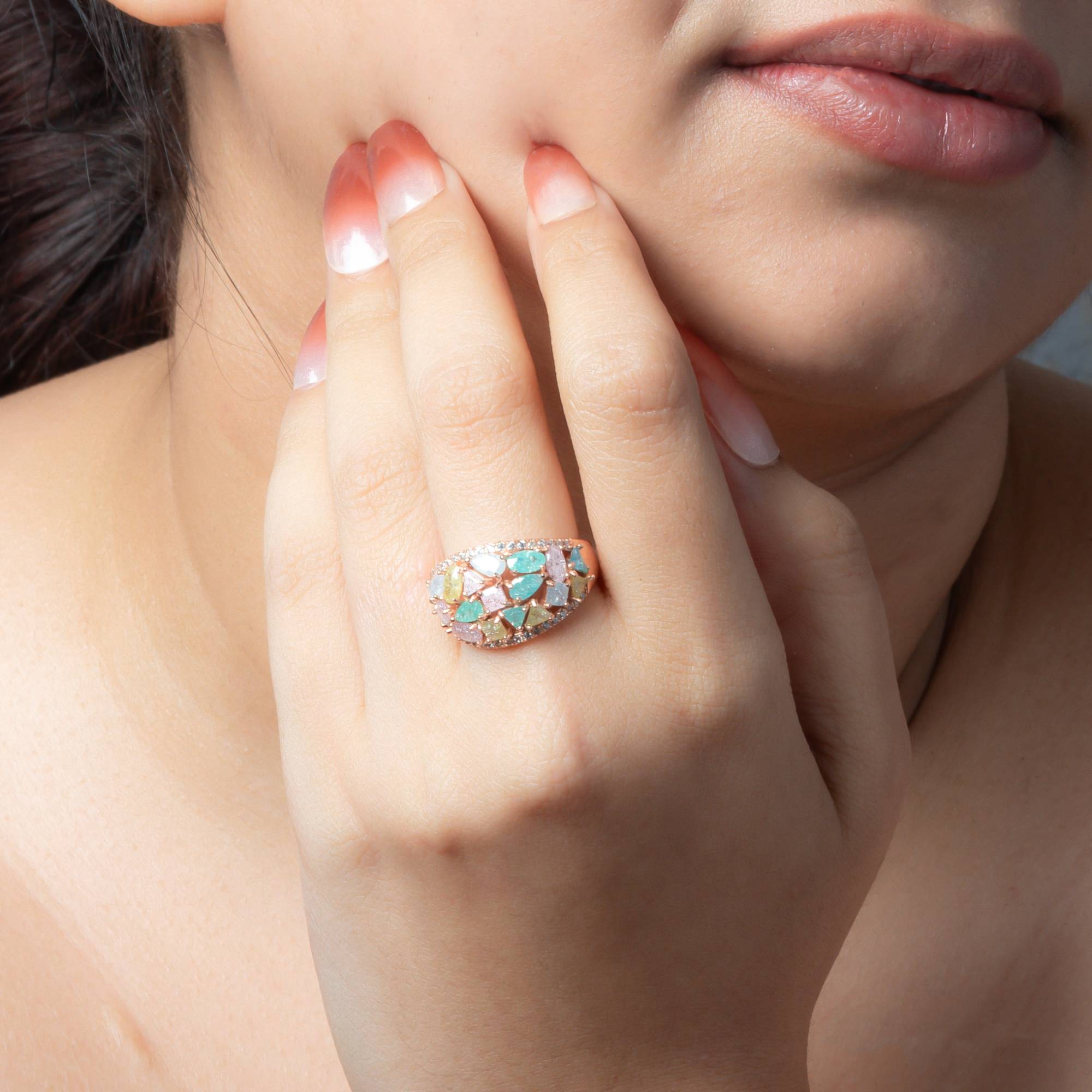 Elegant Rose Gold Pastel Ring