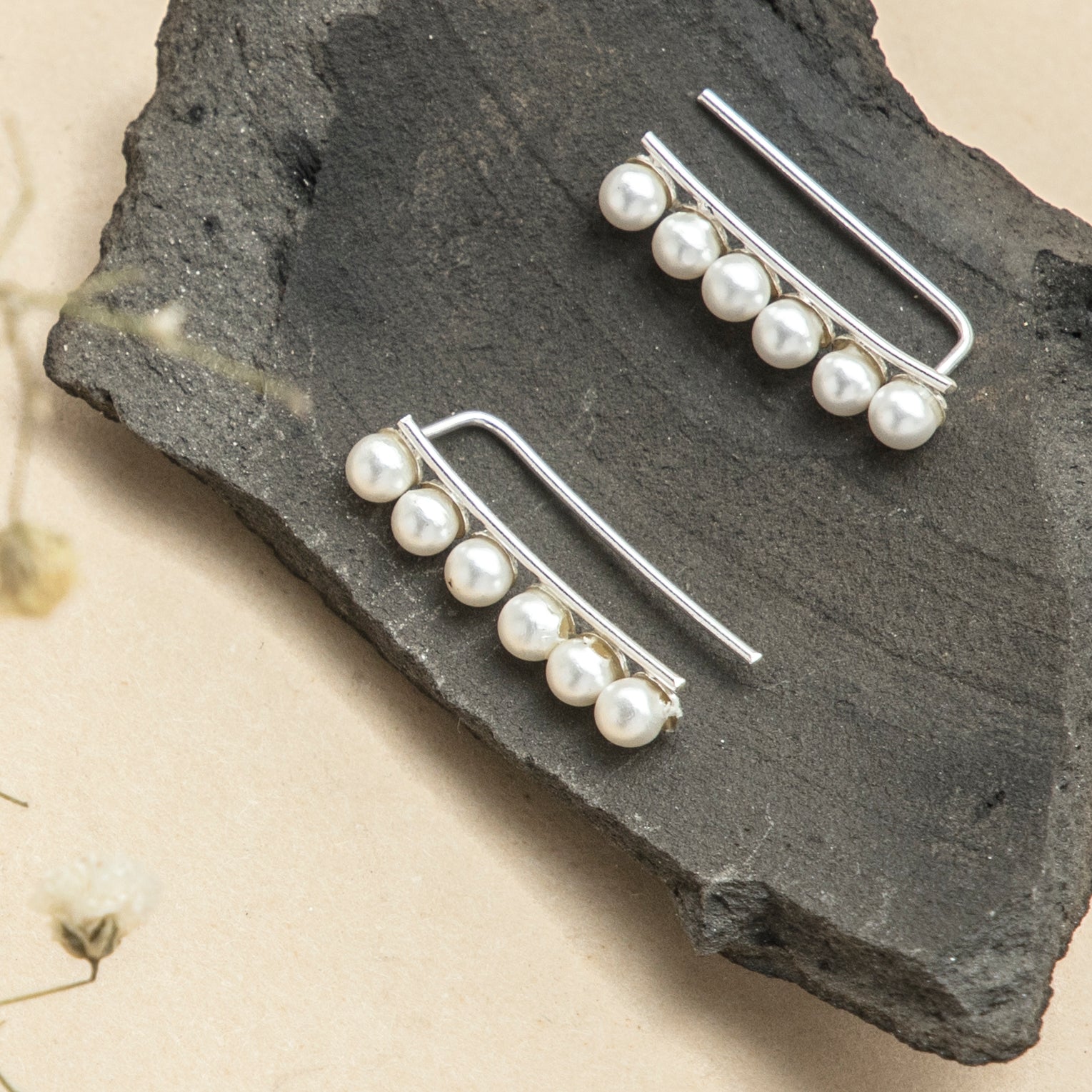 Pearl Stud Ear Cuffs