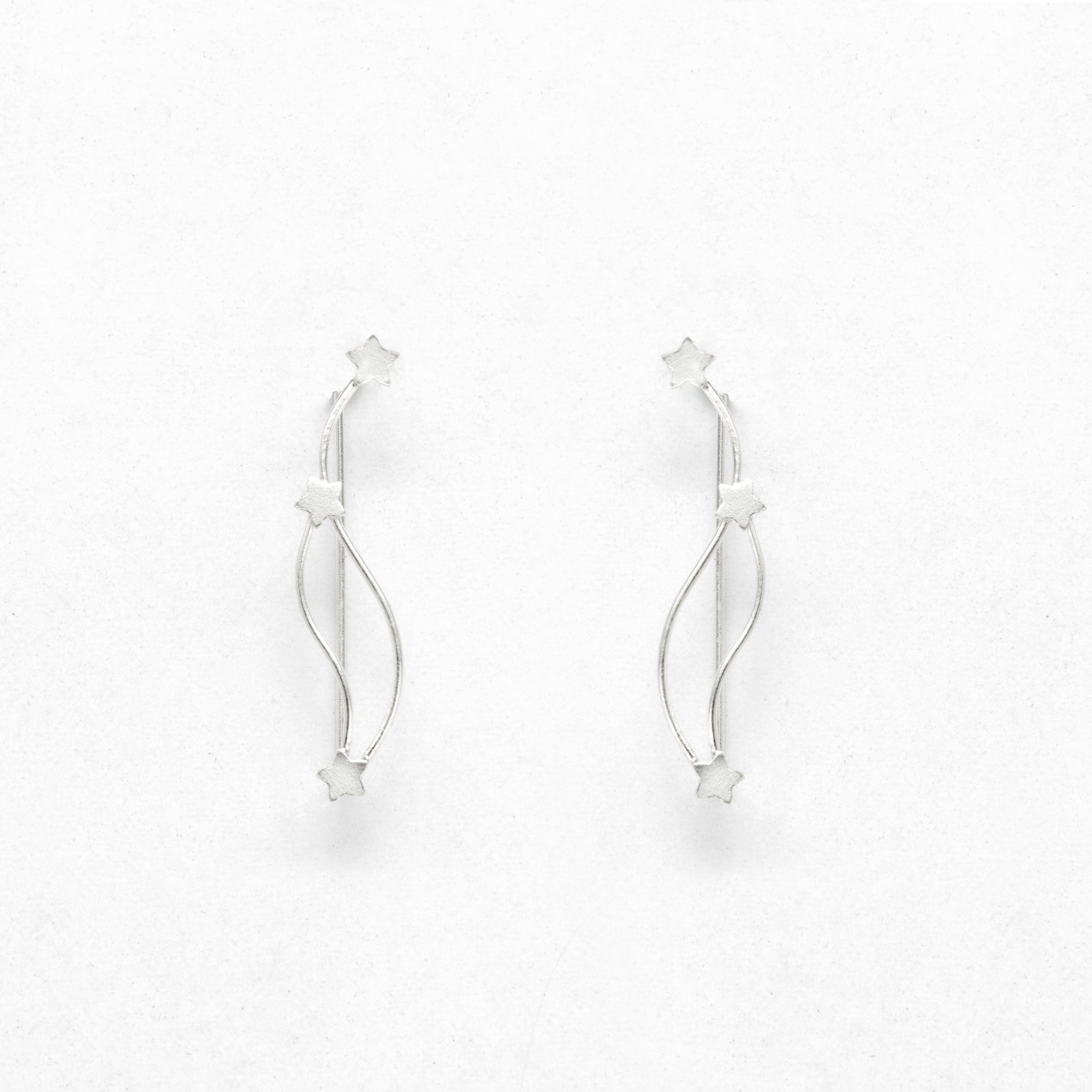 Shooting Star Silver Ear Cuffs