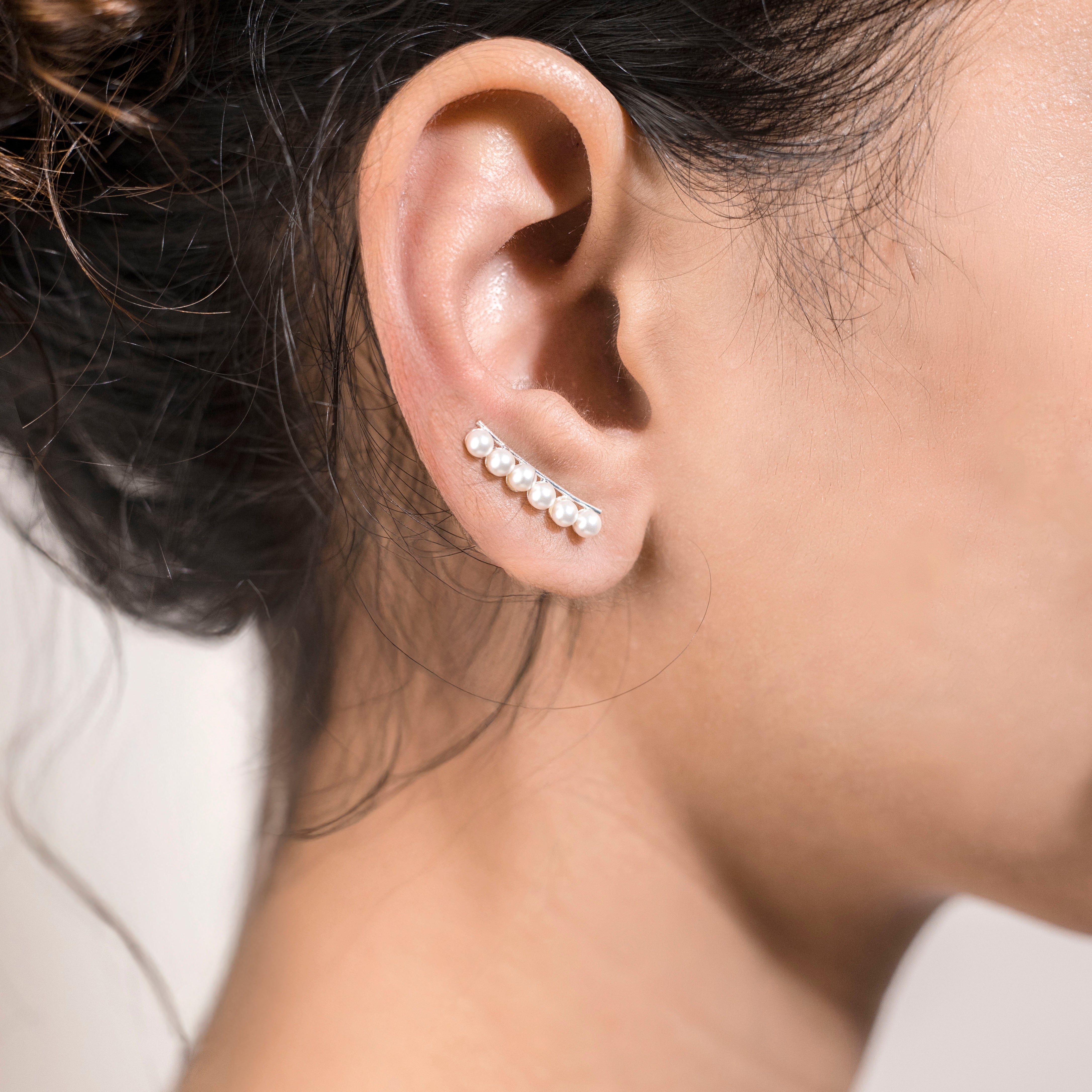 Pearl Stud Ear Cuffs