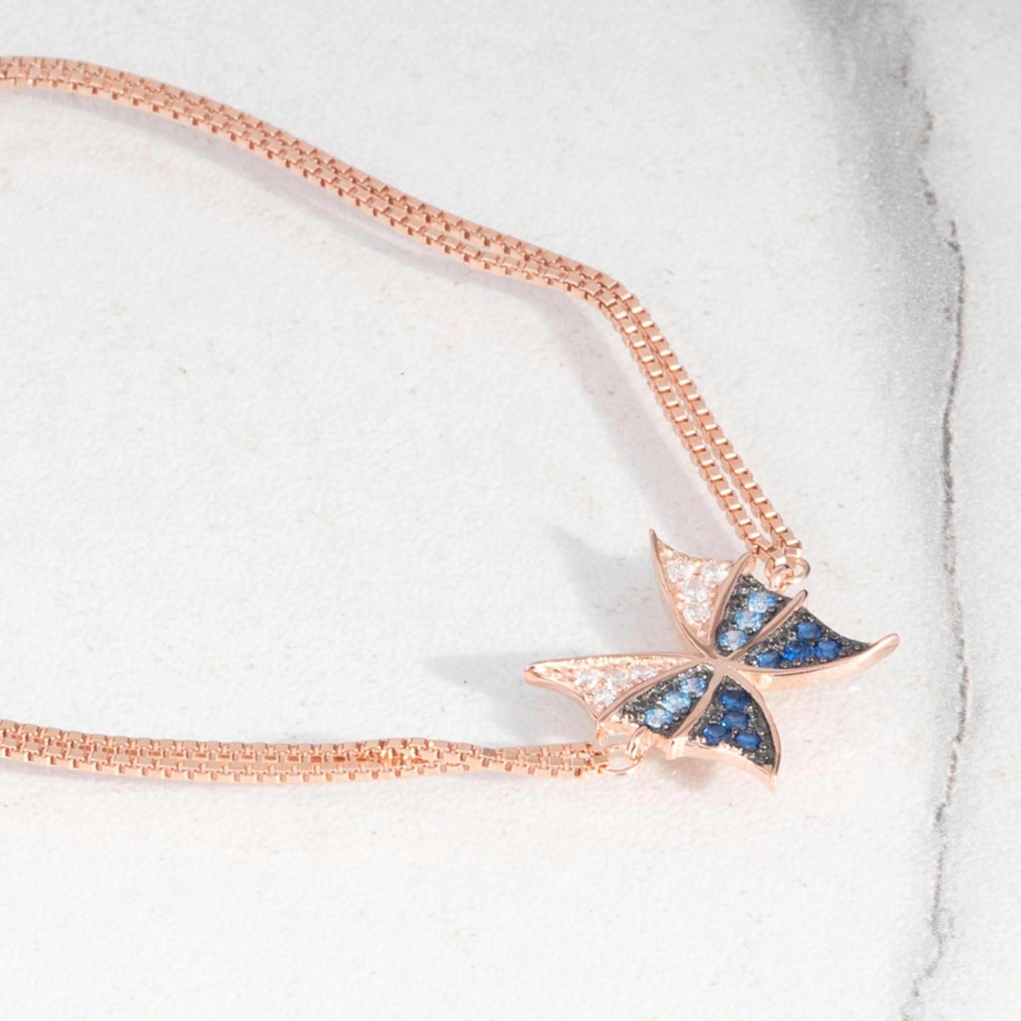 Heavenly Blue Wings CZ Bracelet