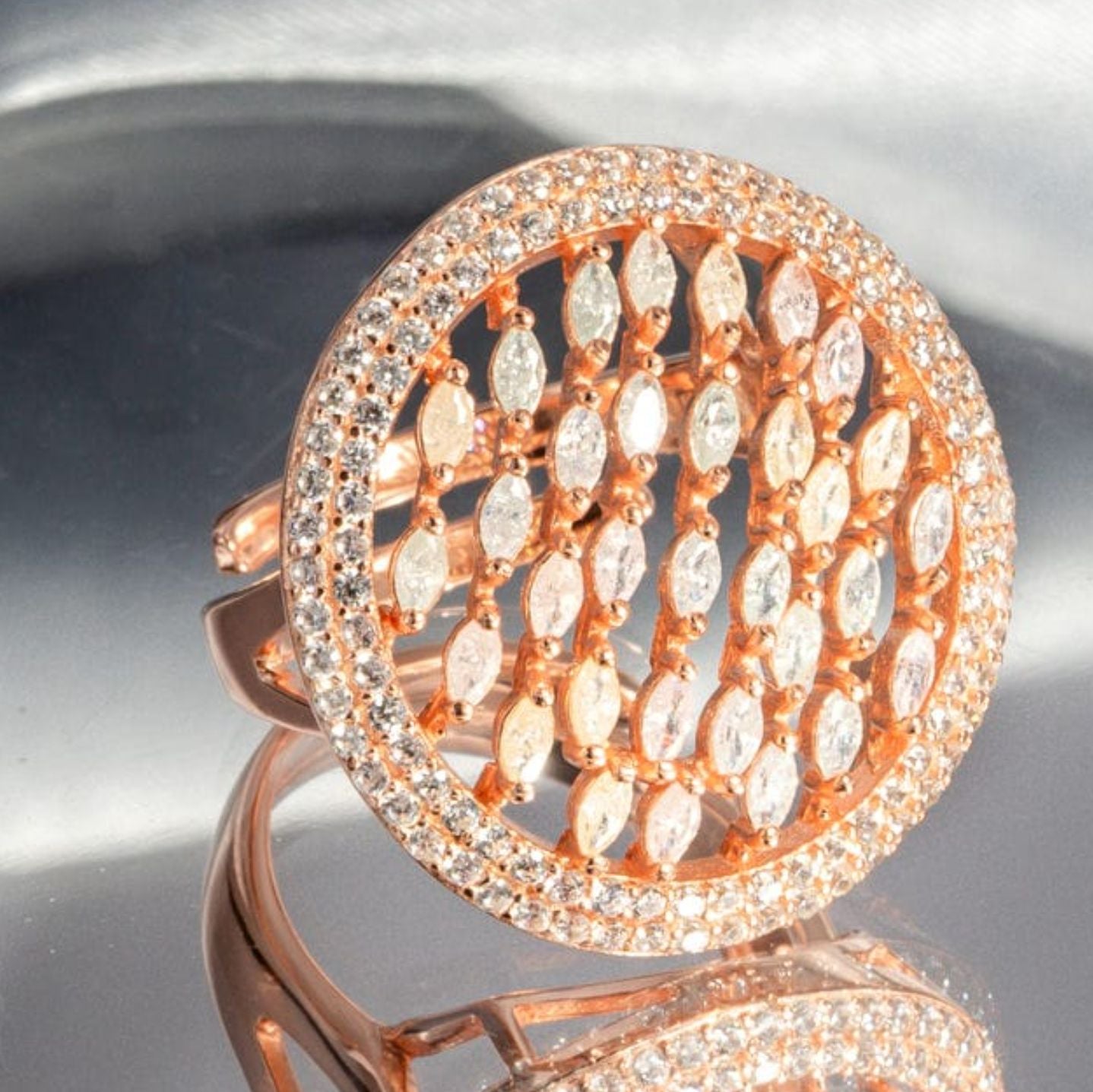 Pastel Sequin Sparkle  Rose gold Ring