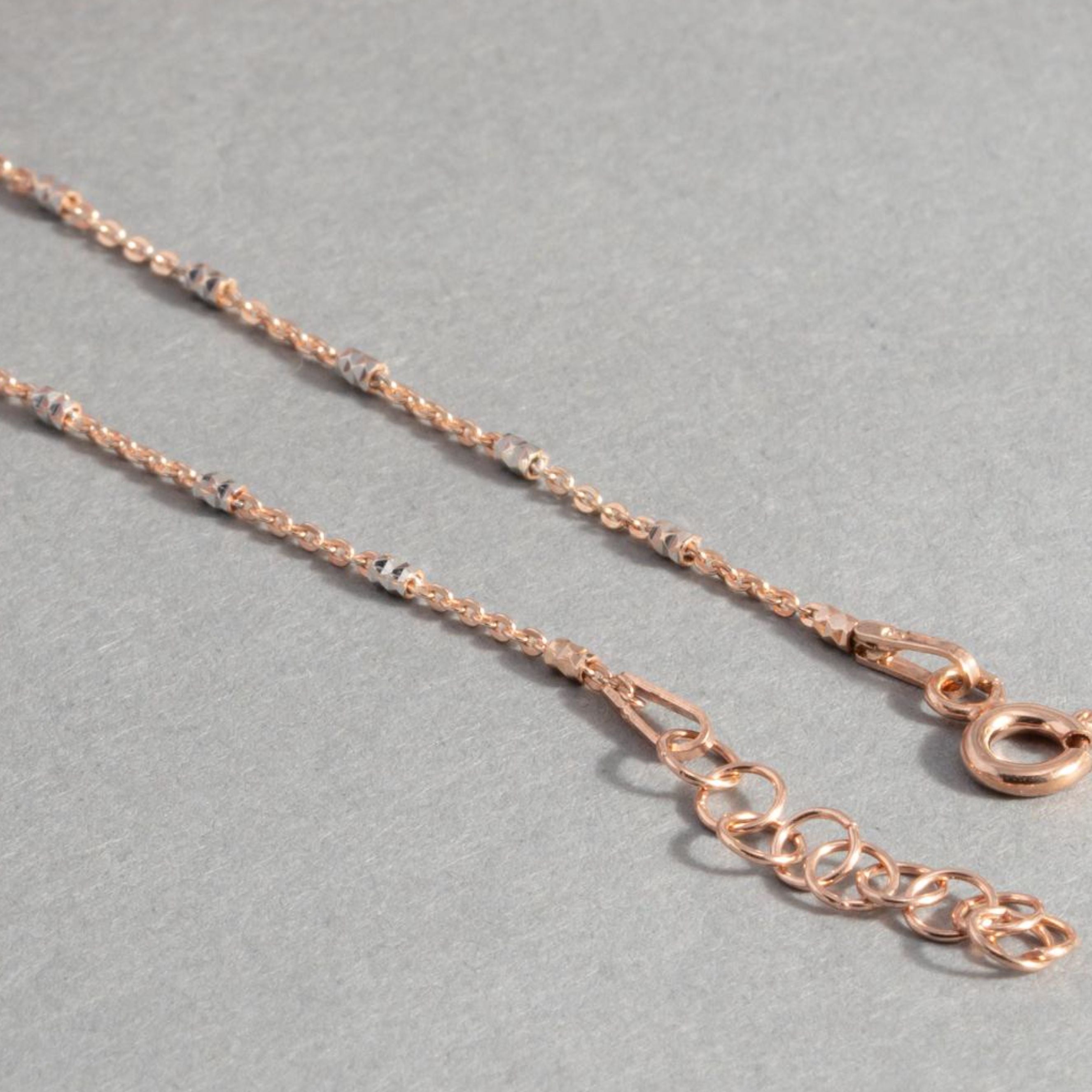 Chic Simplicity Silver & Rose Gold Anklet